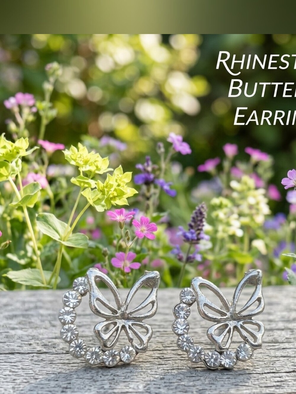 🌙Butterfly Rhinestone Dollywood Style Earrings